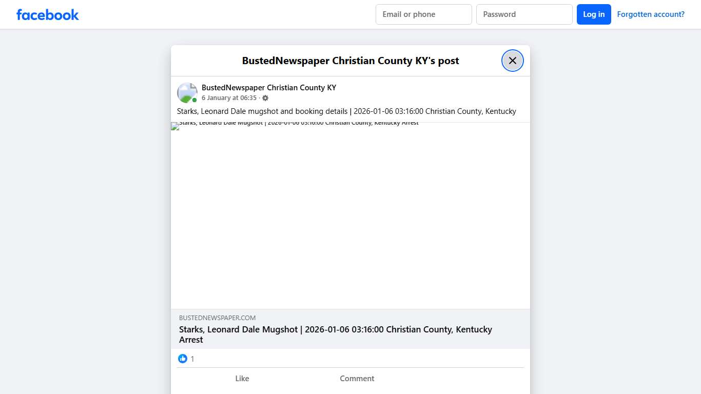 Starks, Leonard Dale... - BustedNewspaper Christian County KY Facebook