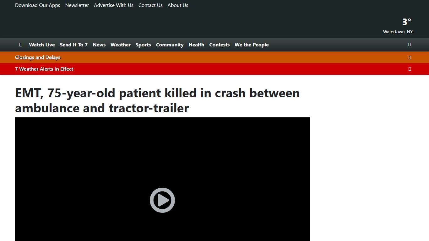 EMT, 75-year-old patient killed in crash between ambulance and tractor-trailer