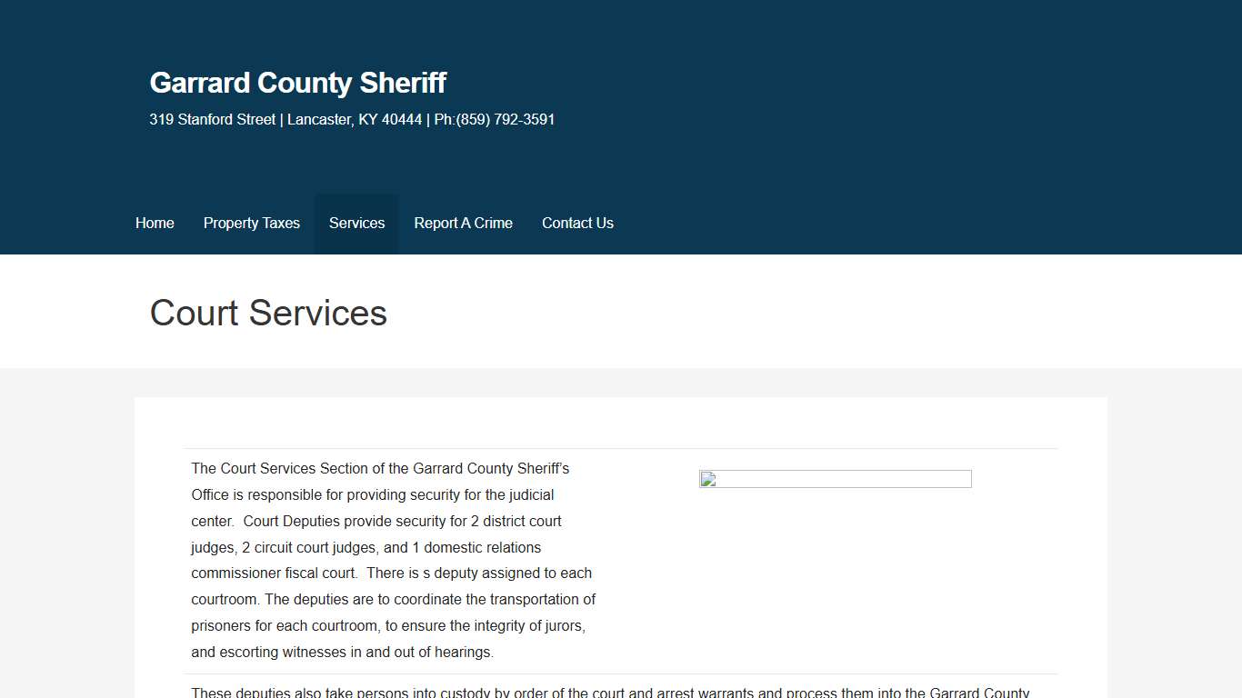 Court Services – Garrard County Sheriff